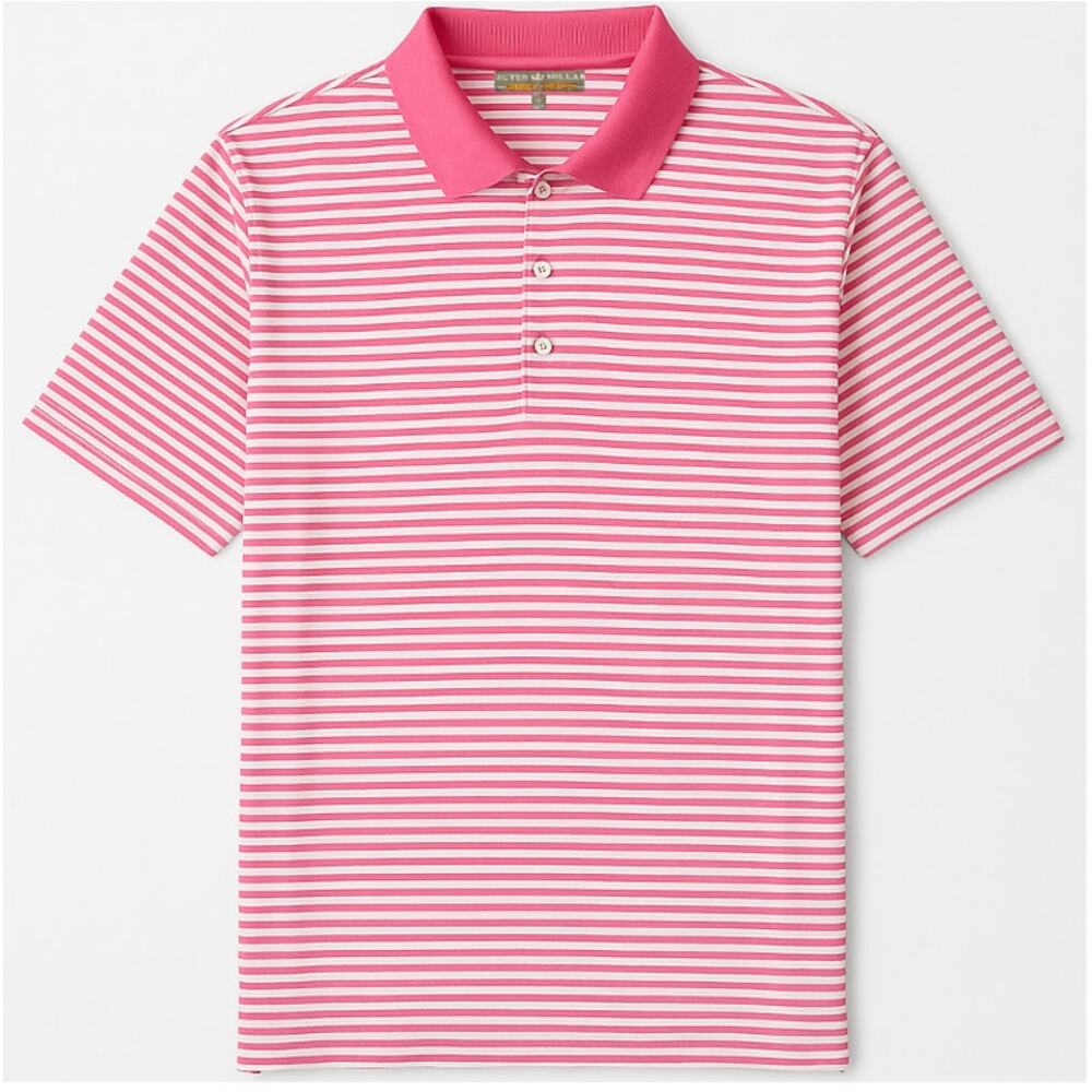 Peter Millar Pink/White Summer Comfort Competition Stripe Polo Size XL 🏌️‍♂️🩷⛳ - Picture 2 of 16